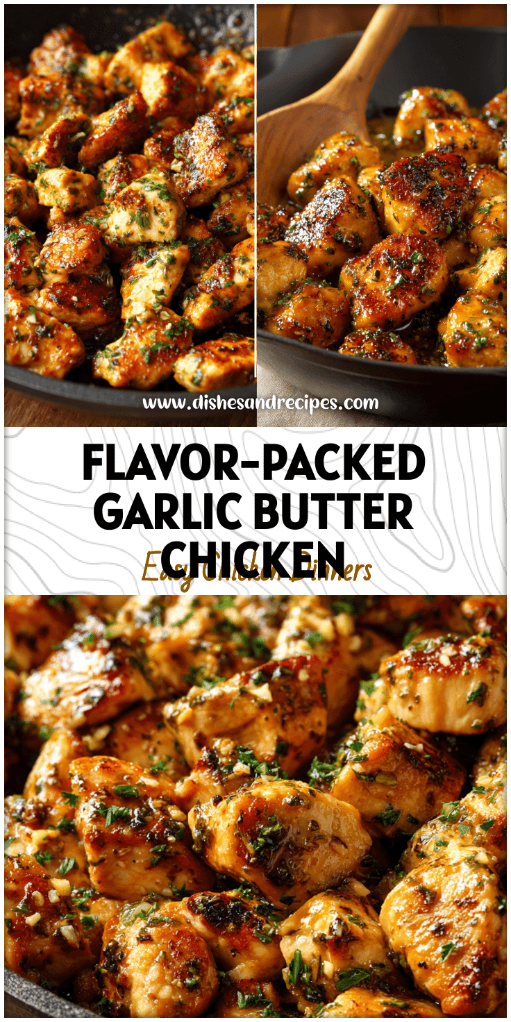 Golden Garlic Butter Chicken Bites served in a skillet, inspired by Cowboy Butter Chicken and Pollo Loco flavors.